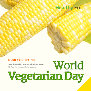 世界素食海报模板_世界素食日玉米蔬菜