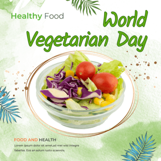 世界素食日海报模板_世界素食日水彩沙拉