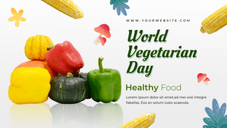 世界素食日蔬菜玉米横幅