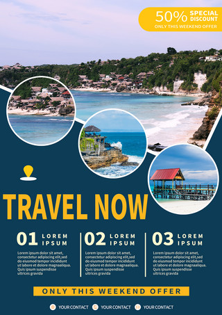 假日旅游海报模板_假日旅游和旅行传单模板