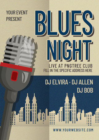 night海报模板_blues night flyer