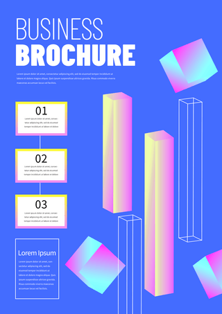 几何立体形状海报模板_紫色立体几何手册