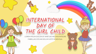 国际媒体海报模板_国际女童日星星彩虹横幅
