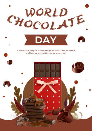巧克力简约海报海报模板_世界巧克力日创意简约海报