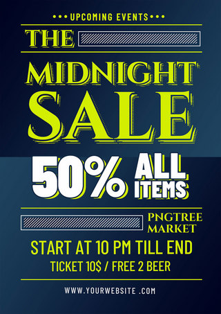flyer海报模板_midnight sale flyer poster