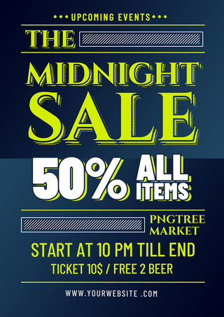 midnight sale flyer poster