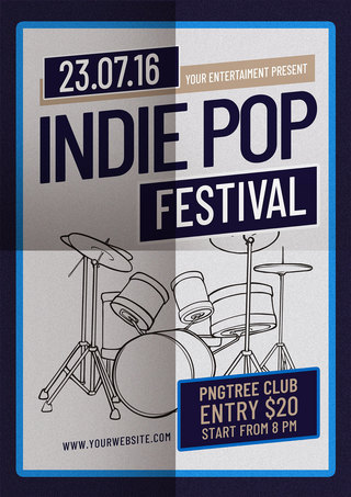 indie pop festival flyer template