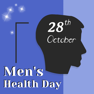 蓝色社交海报模板_世界男性健康日男性头像简约蓝色社交媒体模板