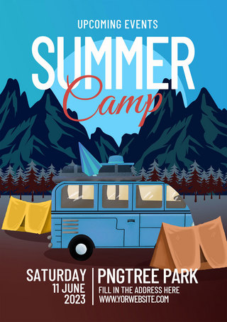 island海报模板_summer camp flyer