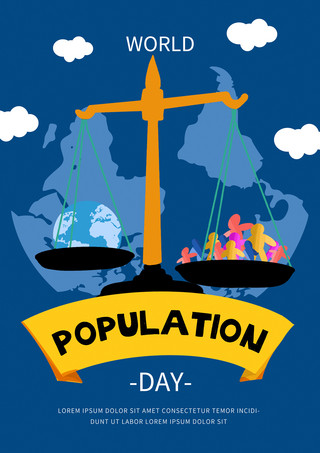 地球人口日海报模板_世界人口日创意趣味海报