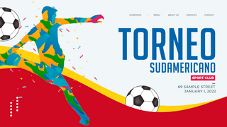 体育网页海报模板_卡通南美洲足球比赛网页横幅