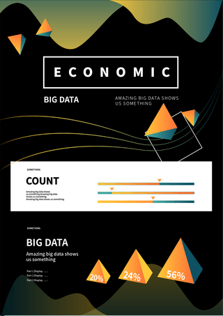 大数据统计界面海报模板_大数据统计经济英文传单