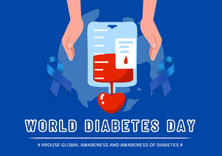 新常态海报模板_world diabetes day blue creative poster