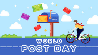 世界邮政日创意趣味横幅