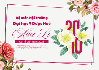 浪漫卡通花卉越南女人节节日传单