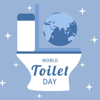 world toilet day blue minimalist social media template