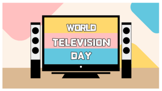 世界电视日海报模板_world television day color block banner