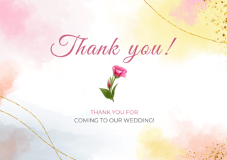 金线花卉海报模板_洋桔梗婚礼感谢卡