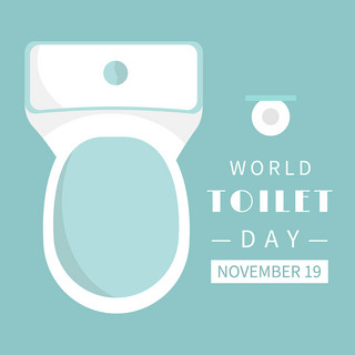 world toilet day green cartoon social media template