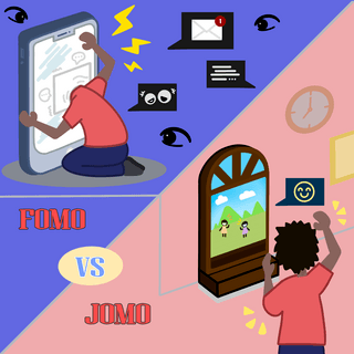 fomo vs jomo graphic design electronic products social media post