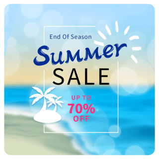 阳光的海报模板_海滩模糊的夏季销售插图