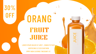 橙子饮料海报模板_橘色渐变橙子水果果汁促销横幅