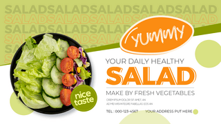 时尚简约健康蔬菜沙拉网页横幅