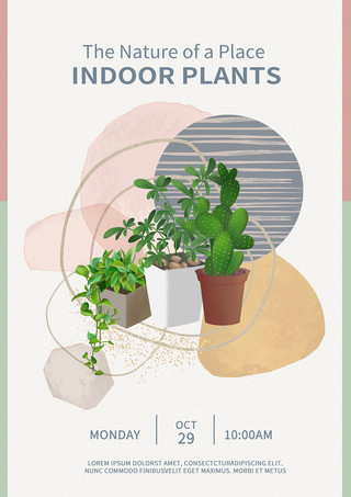 横幅带海报模板_带照片的室内植物海报模板
