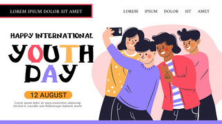 international youth day with people publicity template