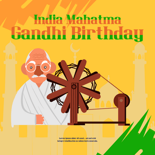 india mahatma gandhi birthday yellow social media post