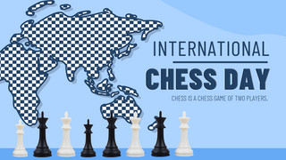 国际象棋日海报模板_international chess day exhibition board