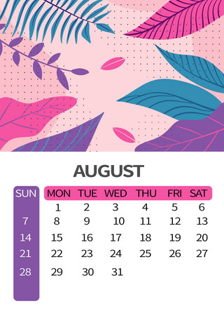 紫色创意抽象植物2022日历