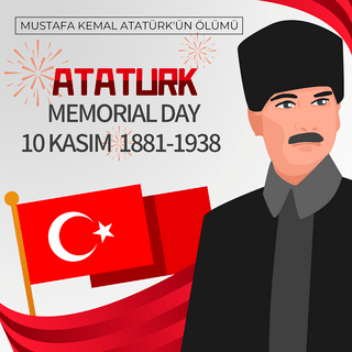 ataturk memorial day grey social media post