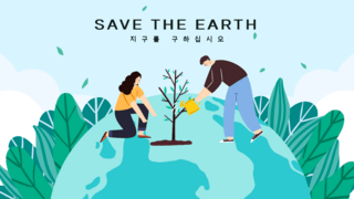 风格地球海报模板_卡通风格拯救地球宣传横幅