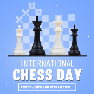 international chess day simple and atmospheric exhibition board