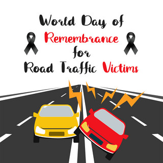 car？海报模板_world day of remembrance for road traffic victims cartoon and simplicity social media post