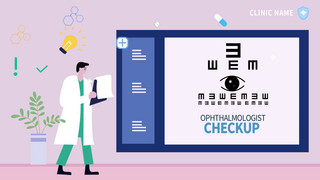 时尚页面海报模板_介绍眼科医生诊所的登录页面