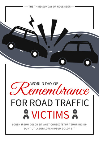 world day of remembrance for road traffic victims white simplicity banner