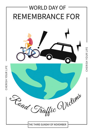 world day of remembrance for road traffic victims creative earth banner