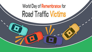 world day of remembrance for road traffic victims cartoon and creativity banner