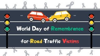world day of remembrance for road traffic victims cartoon and fun banner