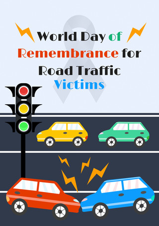 cartoon海报模板_world day of remembrance for road traffic victims cartoon creativity banner