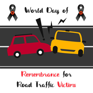 world day of remembrance for road traffic victims white cartoon social media post