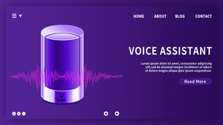 科技音频海报模板_用声波加载智能语音助手页面