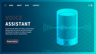 科技音频海报模板_智能语音识别自动命令登陆页面