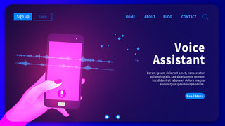 音频组件海报模板_个人助理和语音识别登陆页面
