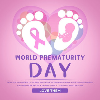 pink baby gradual preterm birth day template
