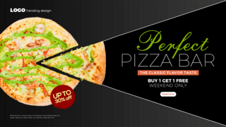 时尚创意美食披萨网页横幅