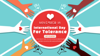 international day of tolerance banner color hand