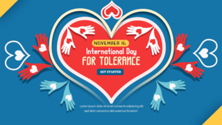 国际宽容日海报海报模板_international day of tolerance banner color abstract palm love